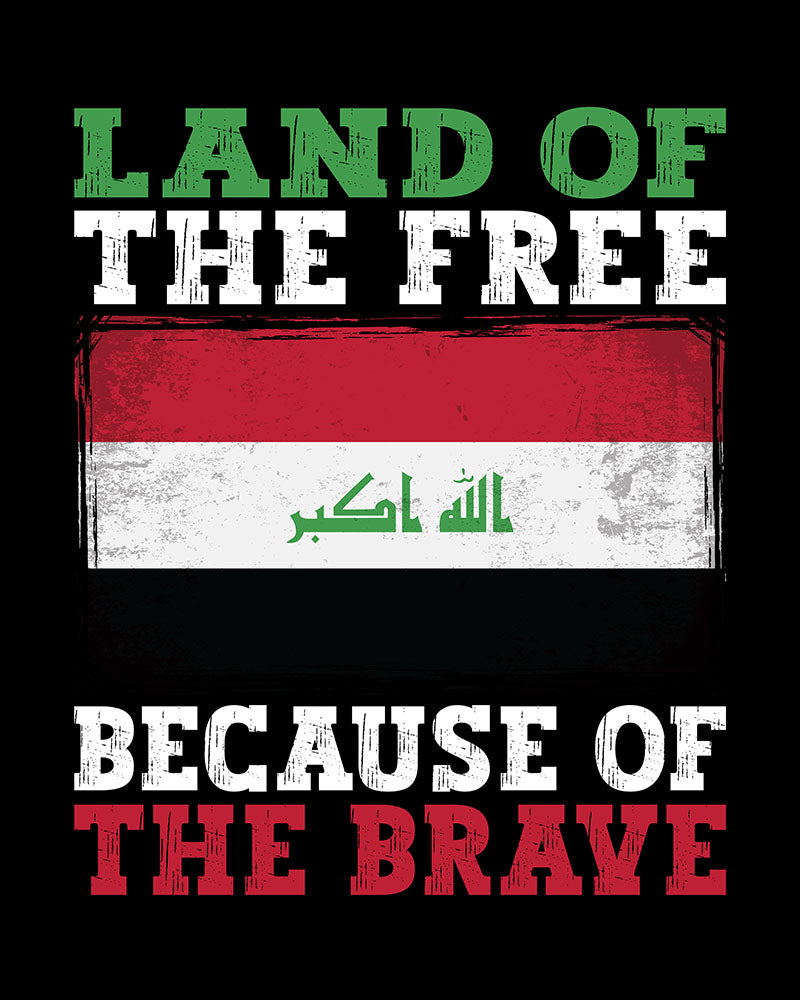 Land of the Free Because of the Brave - Iraq Unisex T-shirt