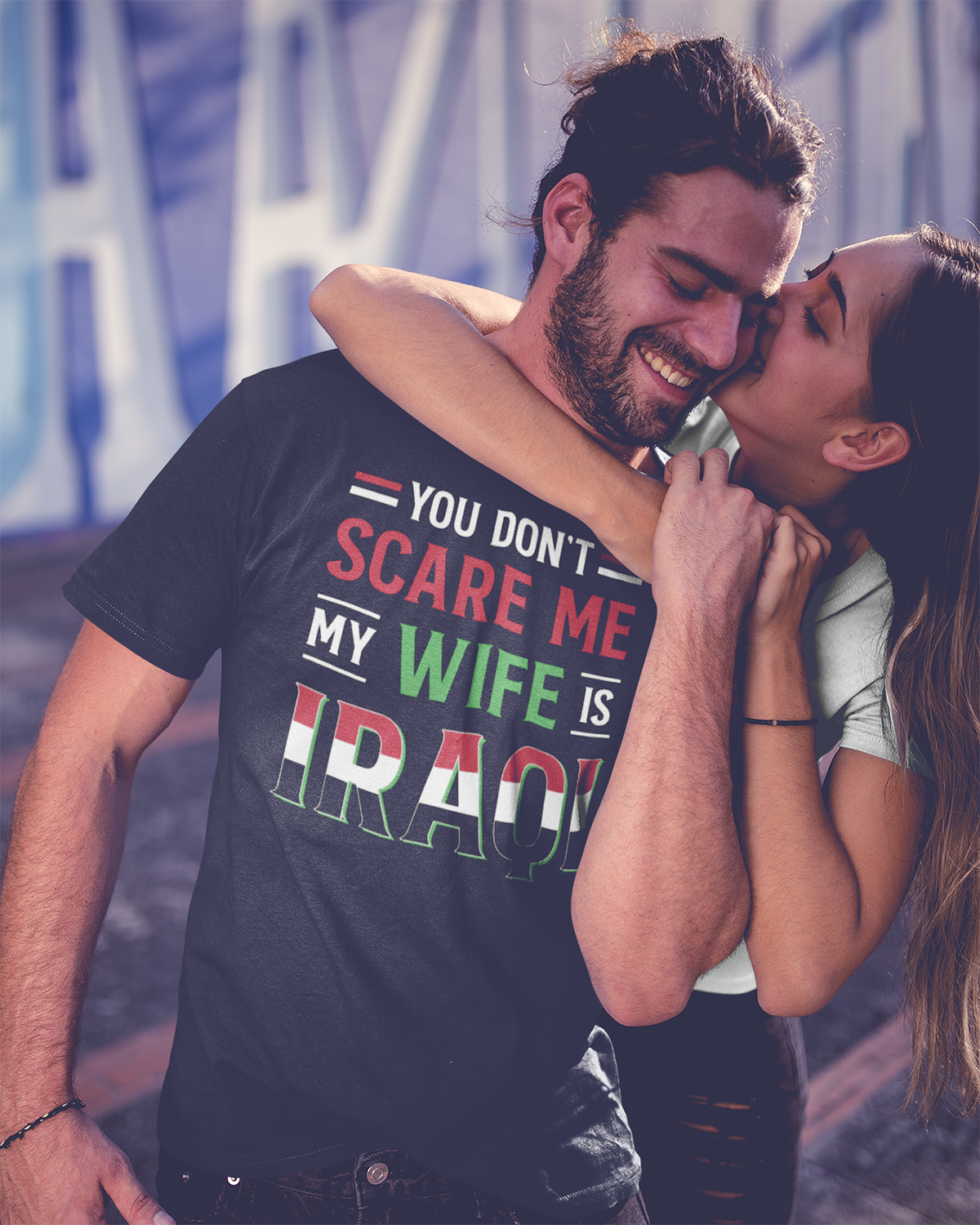 You Don't Scare Me my Wife is Iraqi - Englisches Unisex T-Shirt