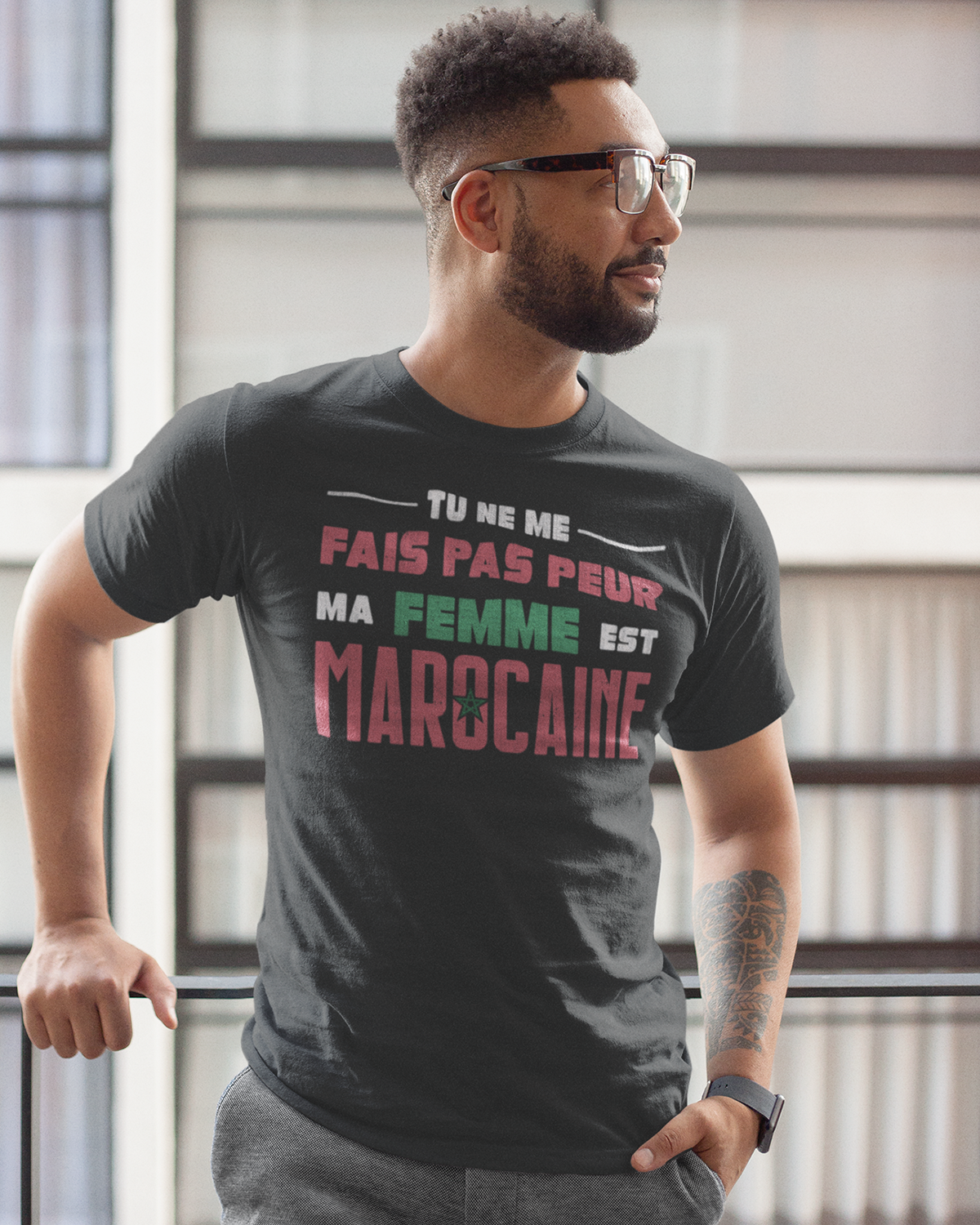 Du machst mir keine Angst, meine Frau ist Marokkanerin – französisches Unisex-T-Shirt