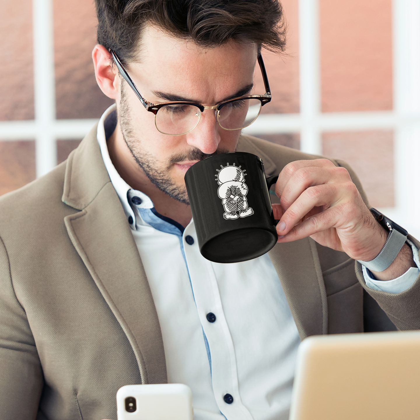 Handala Black Glossy Mug