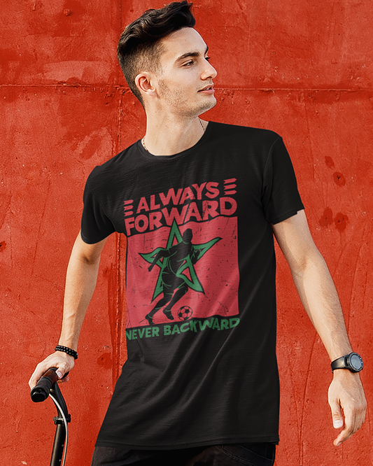 Always Forward Never Backward - Morocco Soccer & Flag EN Unisex T-shirt