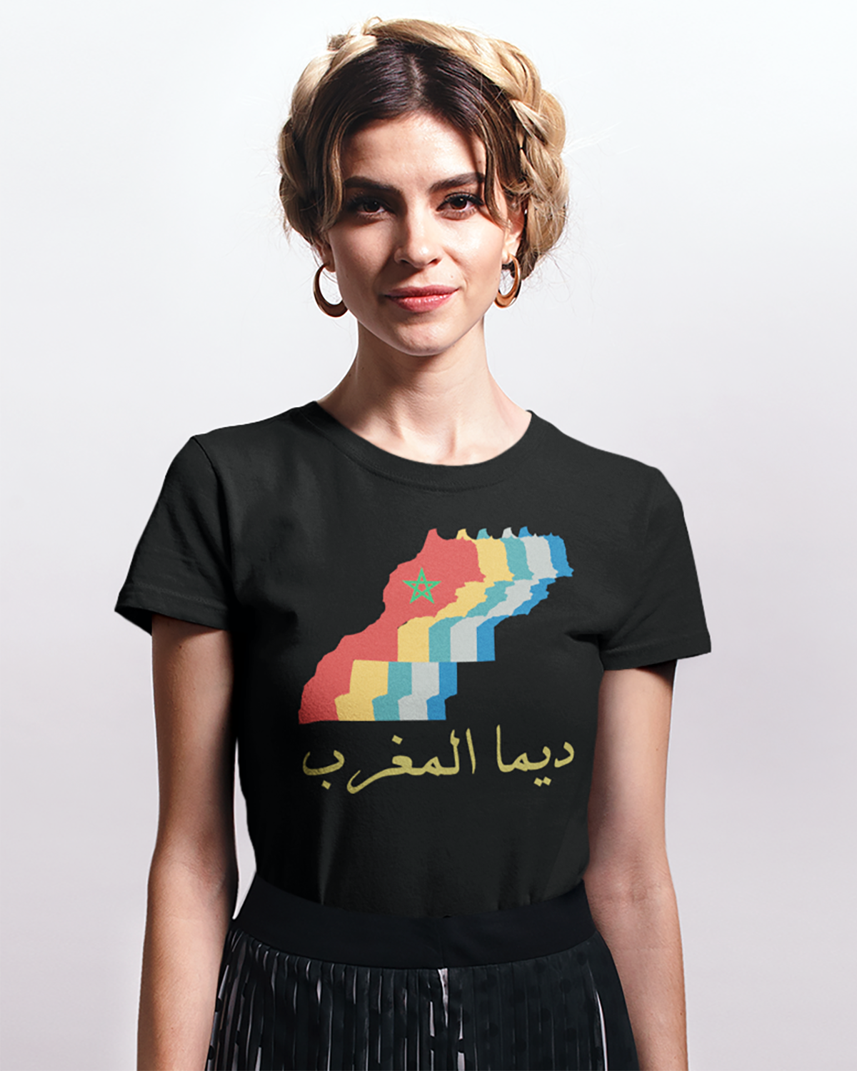 Moroccan Arabic Patriotic Quote with Map V1 Unisex T-shirt