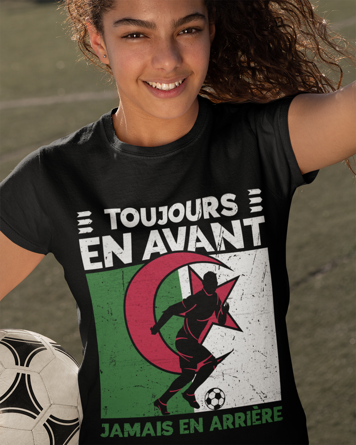 Toujours en avant, jamais en arrière - Algérie Football &amp; Drapeau FR T-shirt unisexe