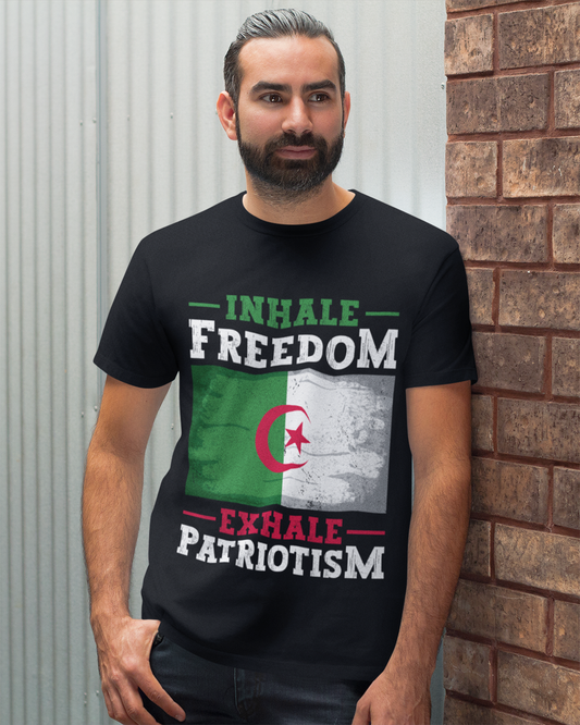 Inhale Freedom Exhale Patriotism - Algeria English Unisex T-shirt