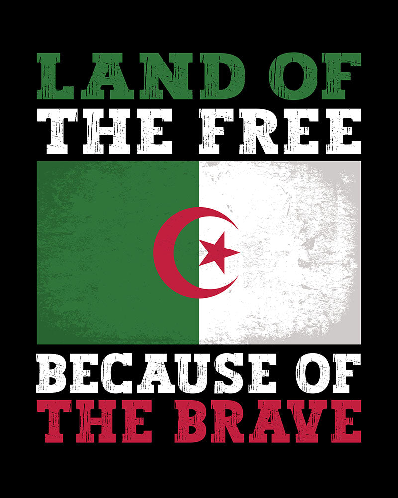 Land of the Free Because of the Brave - Algeria Unisex T-shirt