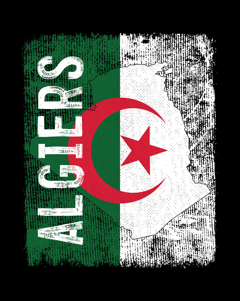 Algeria Flag, Map & City - Algiers Unisex T-shirt