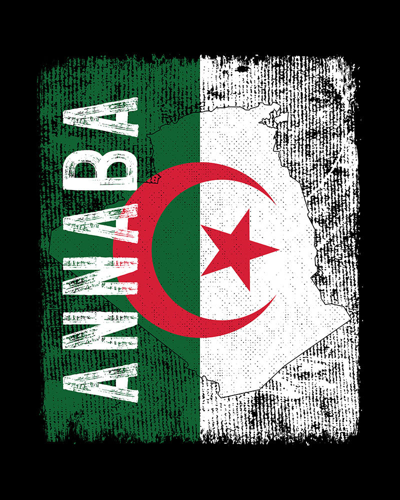 Algeria Flag, Map & City - Annaba Unisex T-shirt