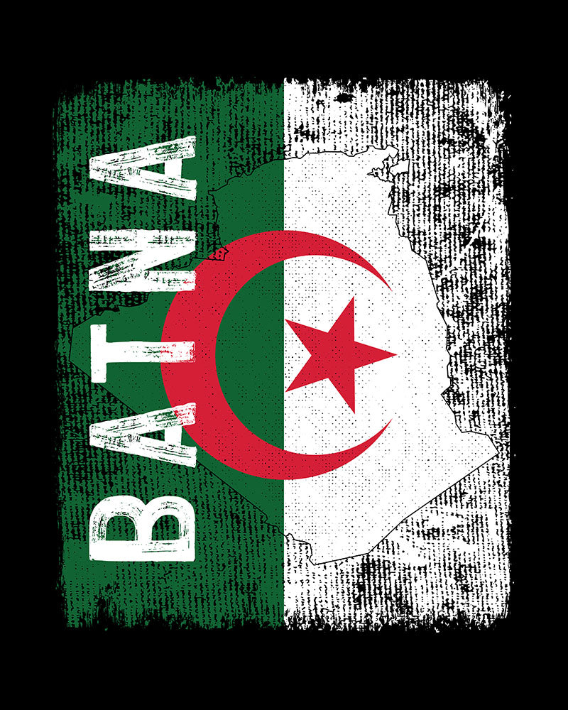 Algerien Flagge, Karte & Stadt - Batna Unisex T-Shirt