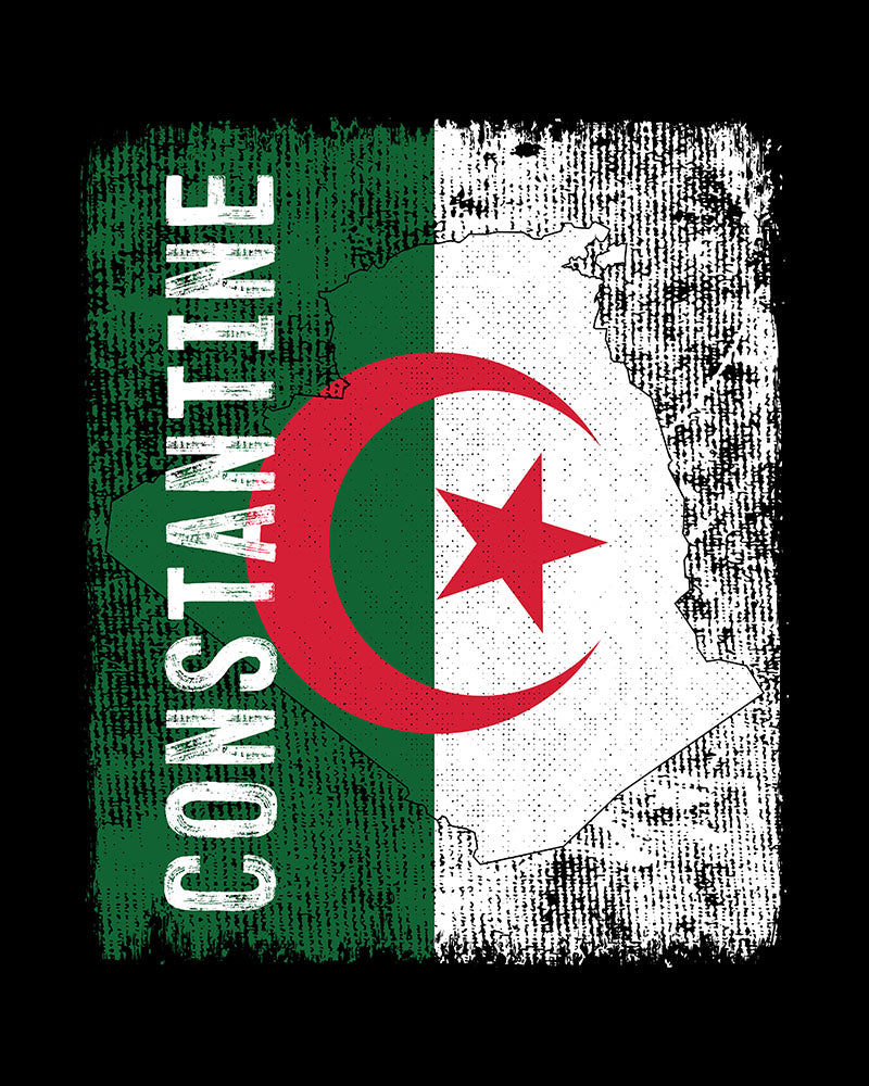 Algerien Flagge, Karte & Stadt - Constantine Unisex T-Shirt