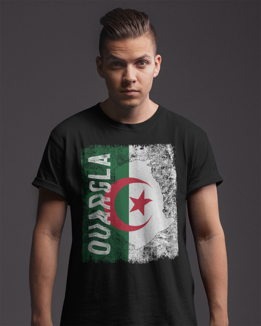 Algeria Flag, Map & City - Ouargla Unisex T-shirt