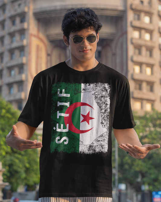 Algeria Flag, Map & City - Setif Unisex T-shirt