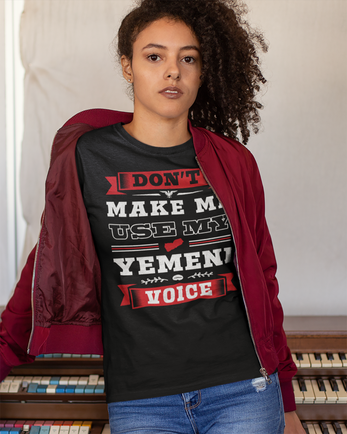 Ne m’obligez pas à utiliser ma voix yéménite - T-shirt unisexe