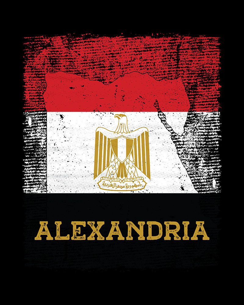 Ägypten Flagge, Karte & Stadt - Alexandria Unisex T-Shirt