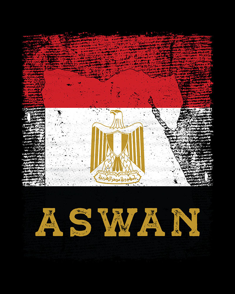 Ägypten Flagge, Karte & Stadt - Assuan Unisex T-Shirt