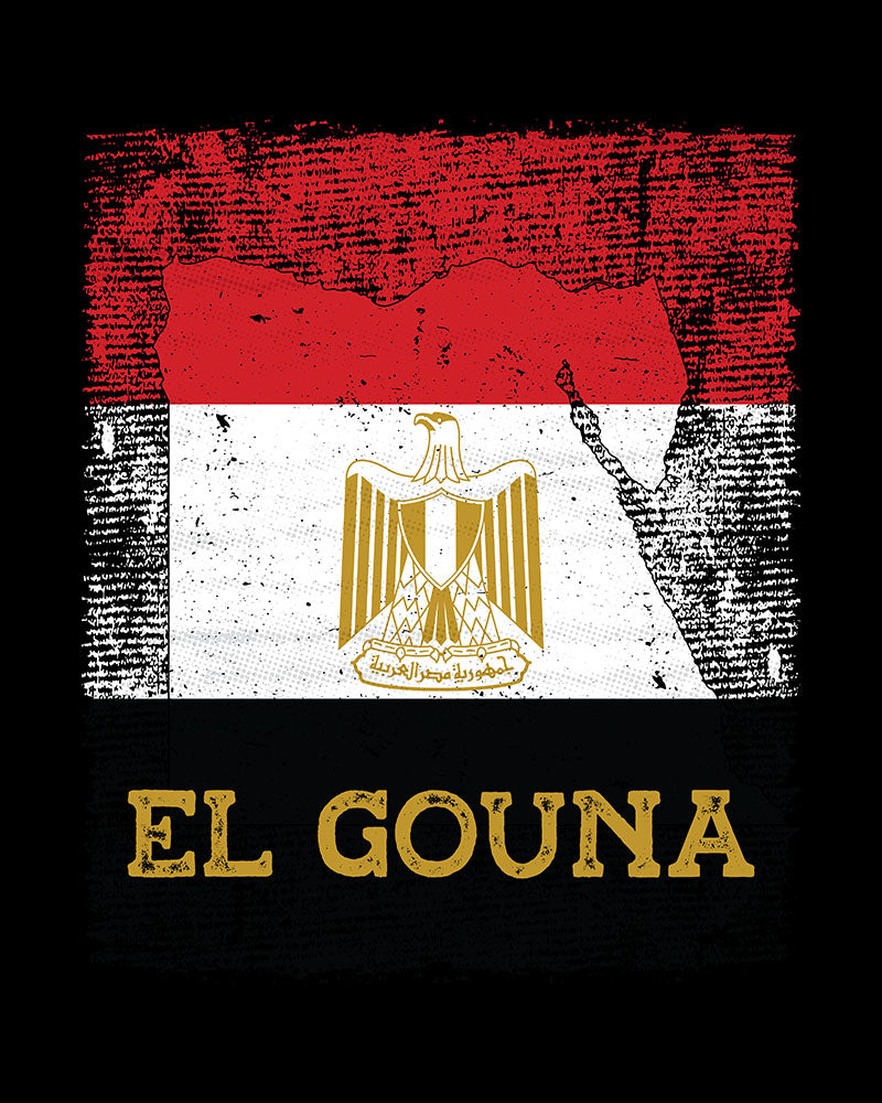 Egypt Flag, Map & City - El Gouna Unisex T-shirt