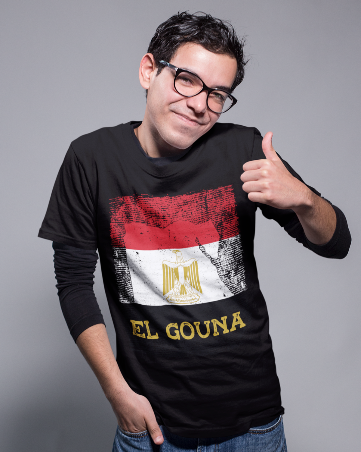 Egypt Flag, Map & City - El Gouna Unisex T-shirt