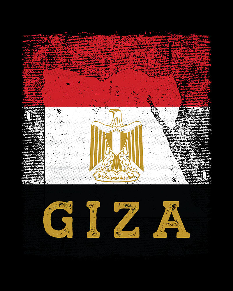 Ägypten Flagge, Karte & Stadt - Gizeh Unisex T-Shirt