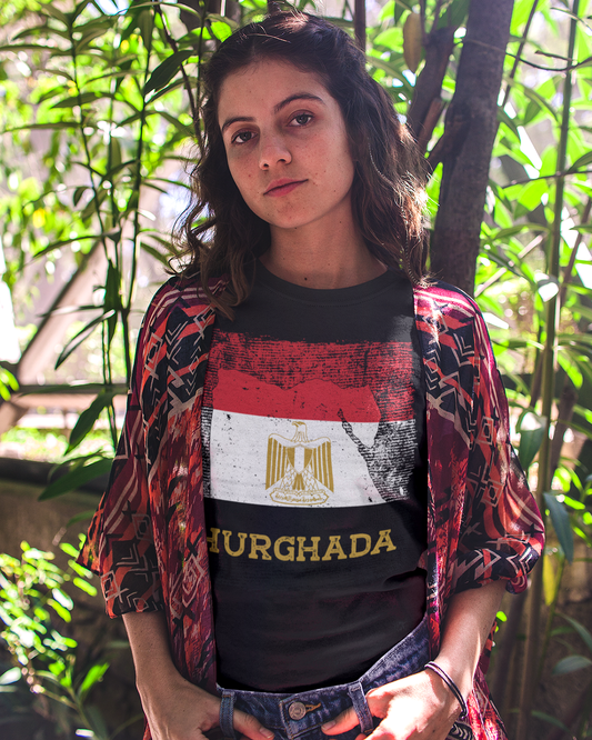 Egypt Flag, Map & City - Hurghada Unisex T-shirt