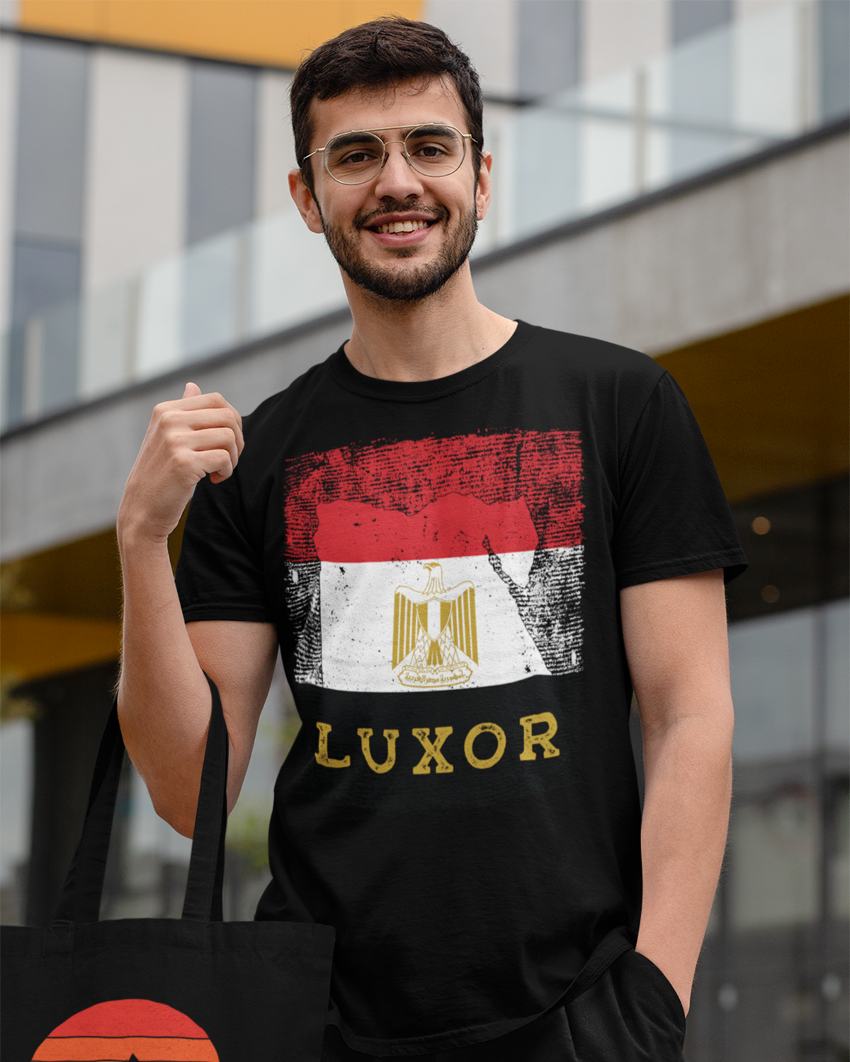 Egypt Flag, Map & City - Luxor Unisex T-shirt