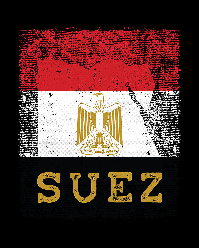 Ägypten Flagge, Karte & Stadt - Suez Unisex T-Shirt