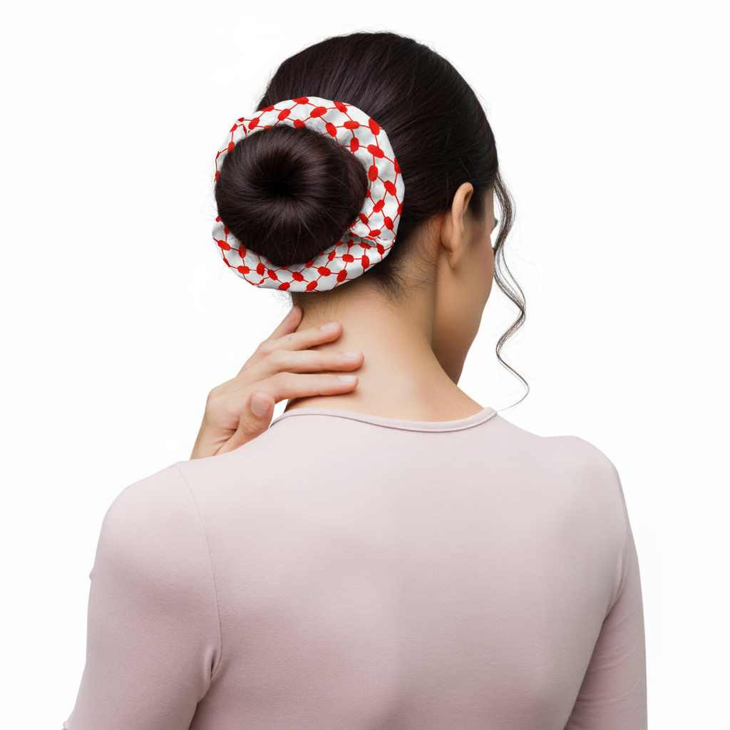 Red Kufiyah Recycled Scrunchie