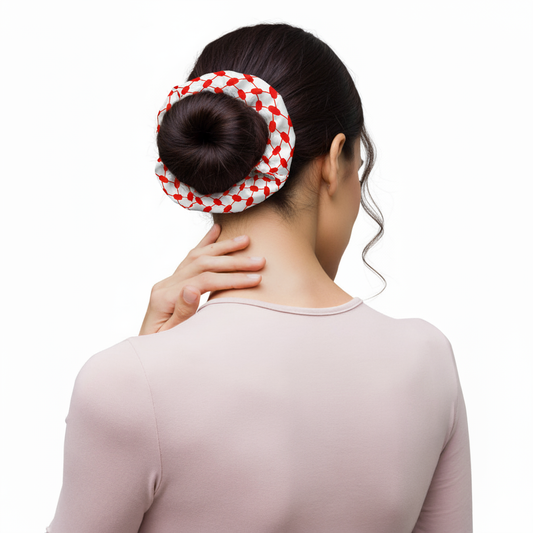 Red Kufiyah Recycled Scrunchie