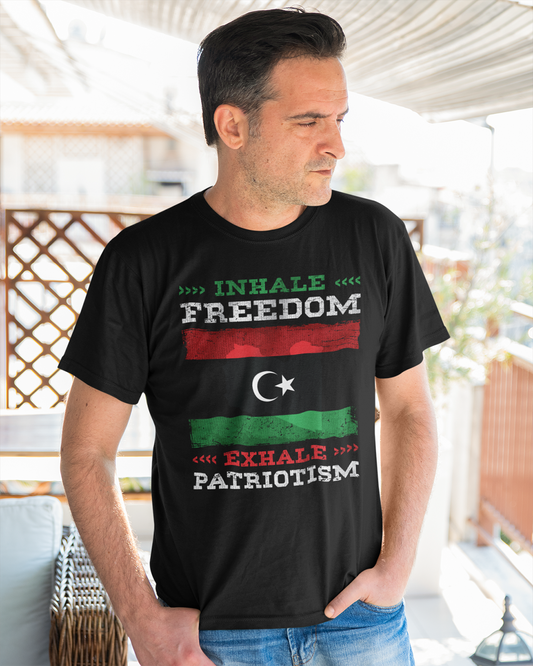 Inhale Freedom Exhale Patriotism - Libya Unisex T-shirt