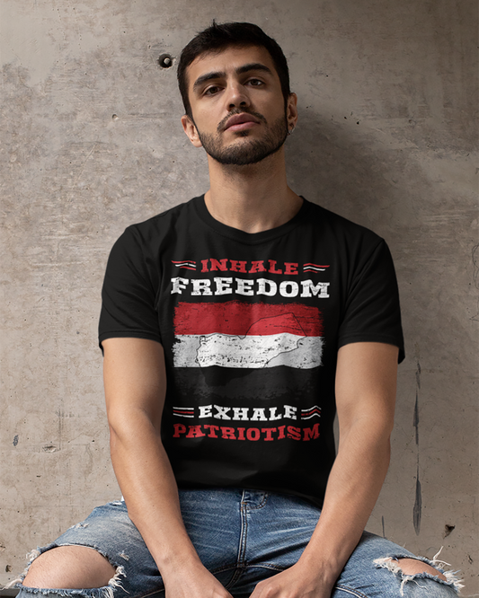 Inhale Freedom Exhale Patriotism - Yemen Unisex T-shirt