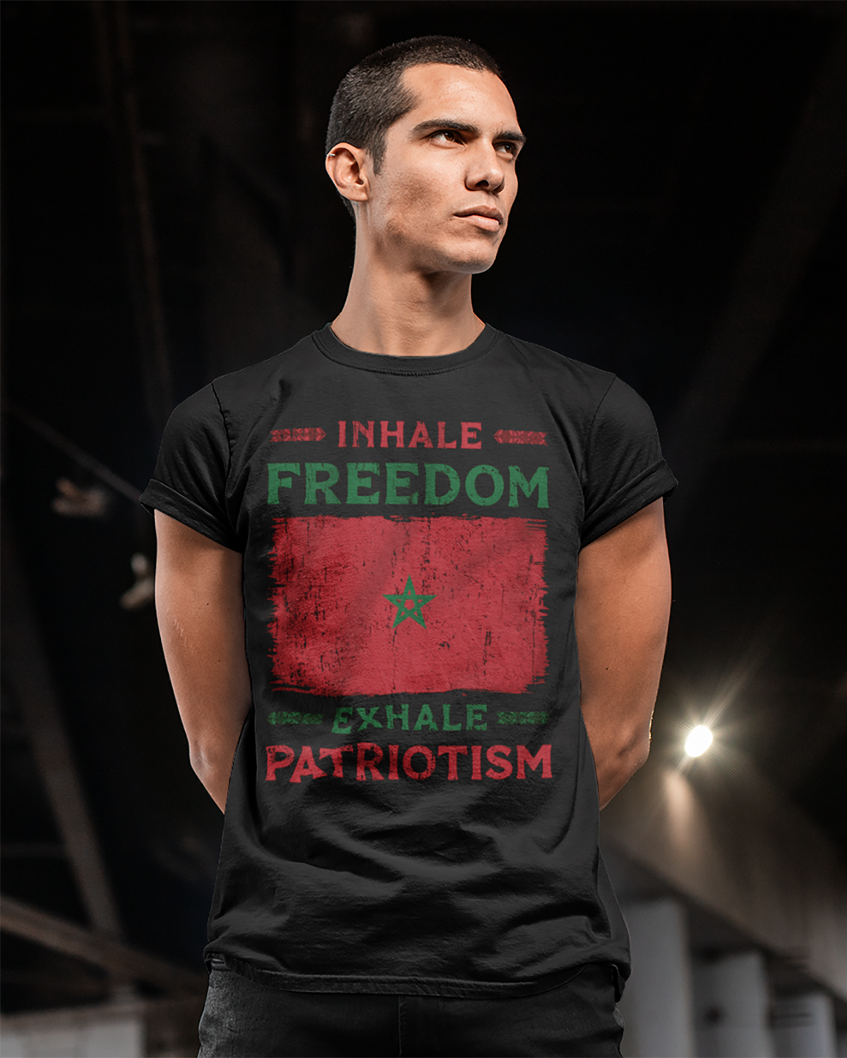 Einatmen Freiheit Ausatmen Patriotismus - Marokko Unisex T-shirt