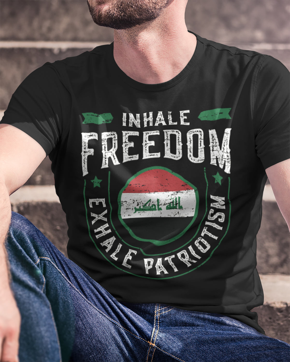 Inhale Freedom Exhale Patriotism - Iraq Unisex T-shirt