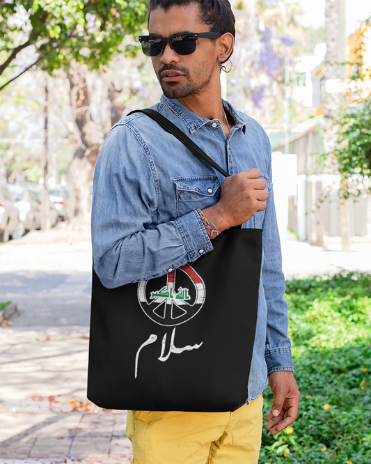 Peace - Arabic Script with Iraq Flag Eco Tote Bag