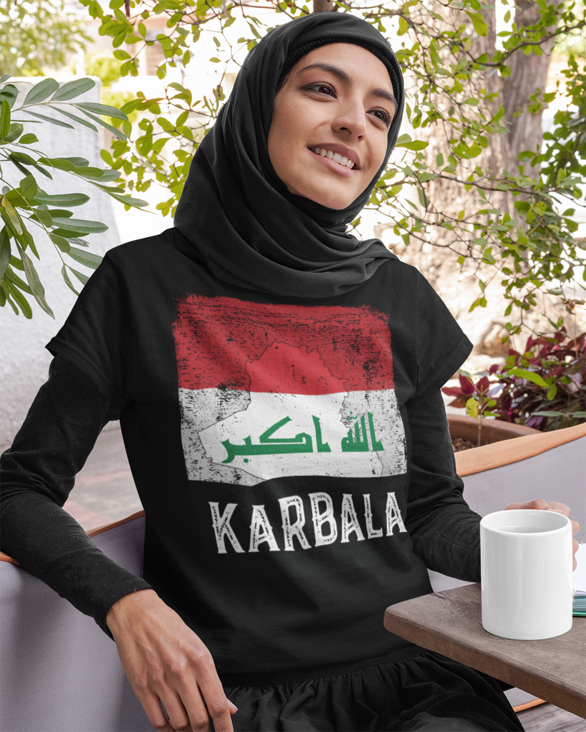 Irak Flagge, Karte & Stadt - Kerbela Unisex T-Shirt