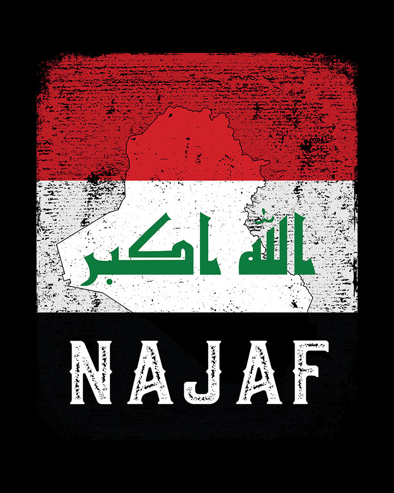 Irak Flagge, Karte & Stadt - Nadschaf Unisex T-Shirt