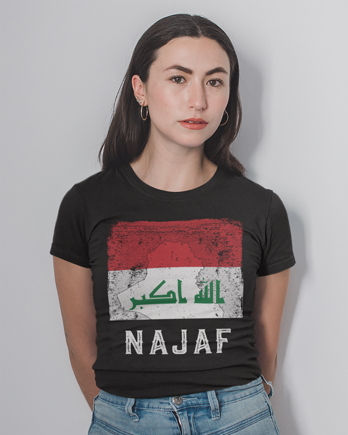 Iraq Flag, Map & City - Najaf Unisex T-shirt