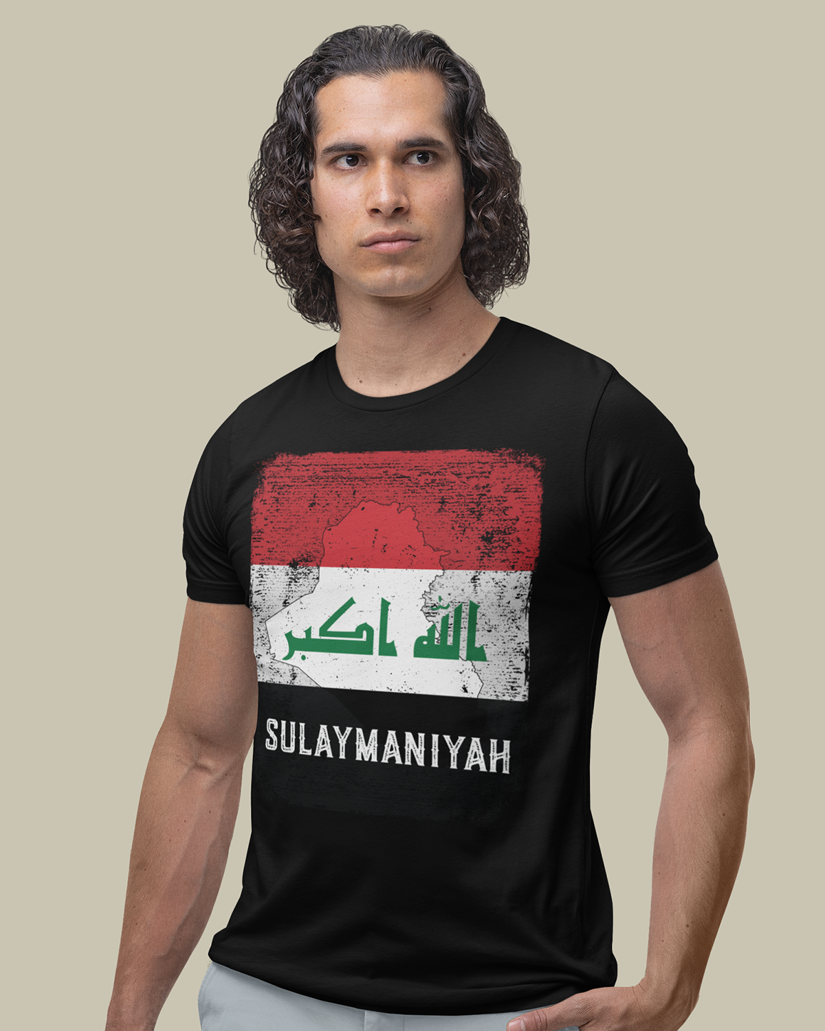 Iraq Flag, Map & City - Sulaymaniyah Unisex T-shirt