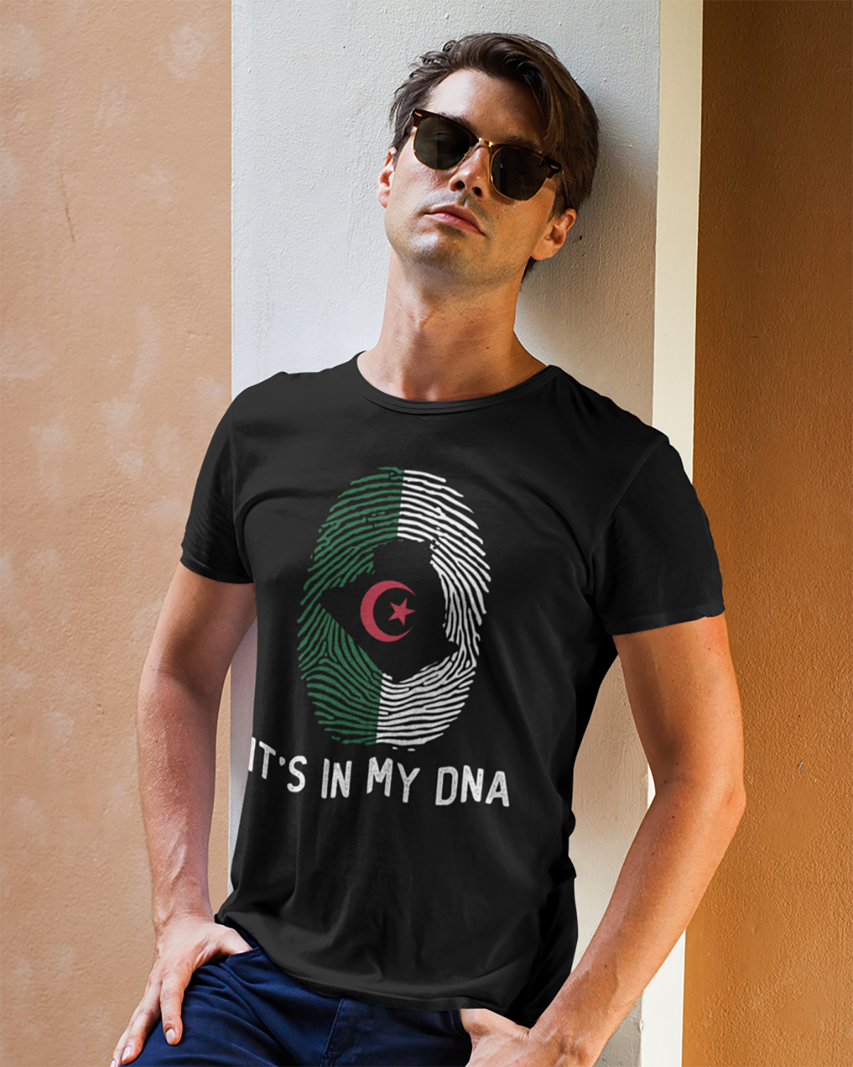 Es liegt in meiner DNA - Algerien Fingerabdruck Unisex T-Shirt