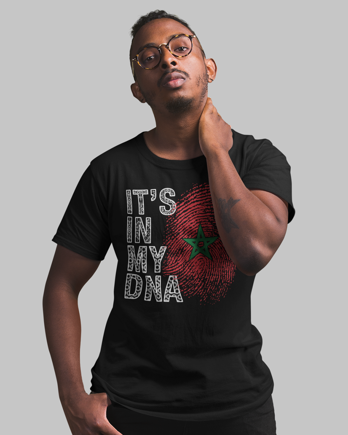 Es liegt in meiner DNA - Marokko Fingerabdruck Unisex T-Shirt