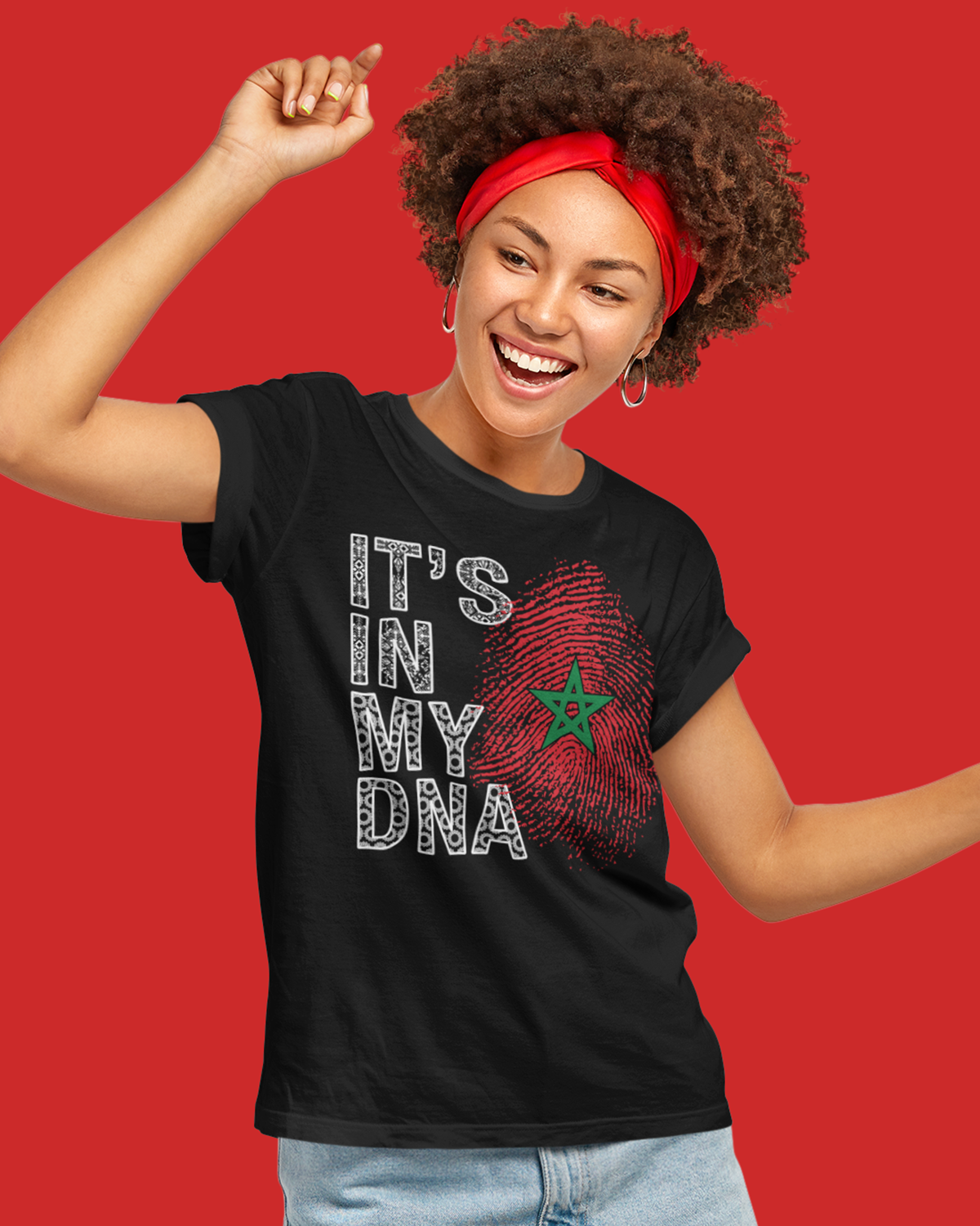 Es liegt in meiner DNA - Marokko Fingerabdruck Unisex T-Shirt