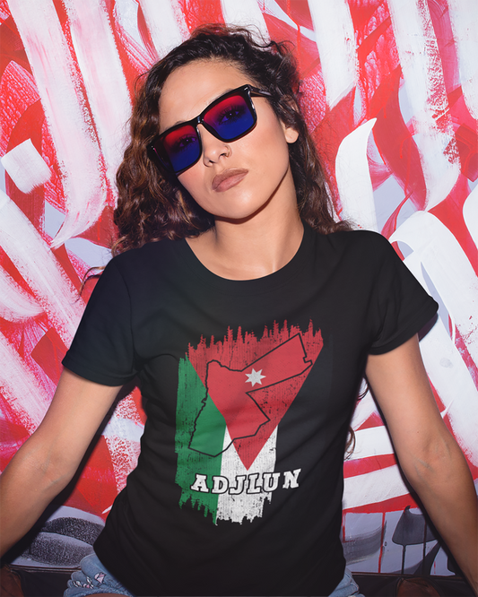 Jordan Flag, Map & City - Adjlun Unisex T-shirt