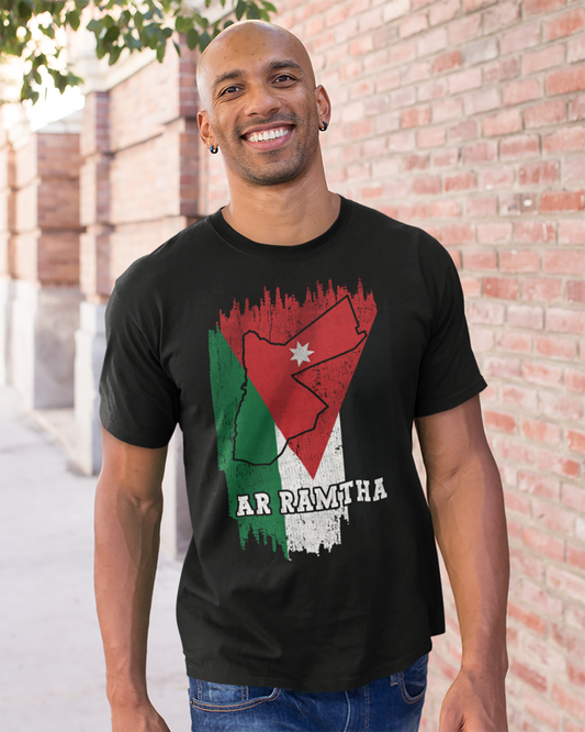 Jordan Flag, Map & City - Ar Ramtha Unisex T-shirt