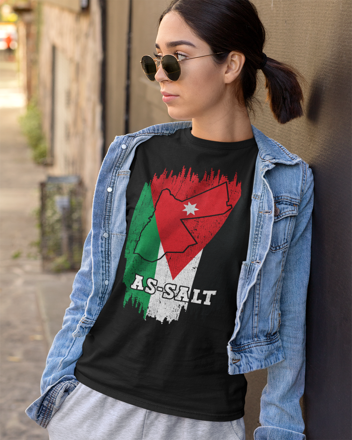 Jordan Flag, Map & City - As-Salt Unisex T-shirt