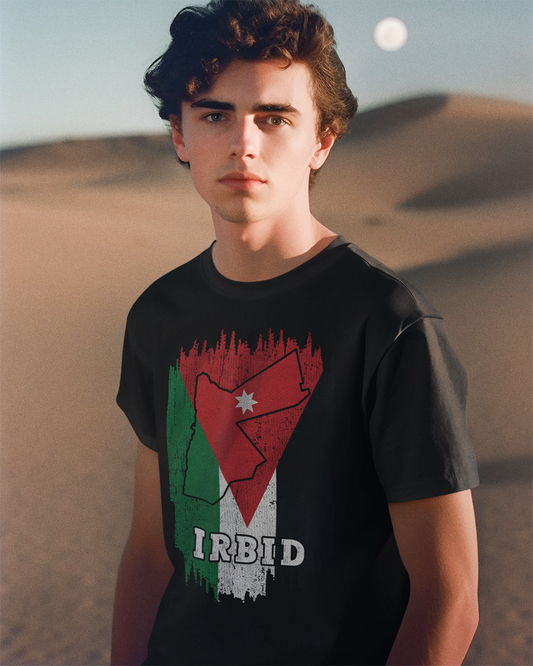 Jordan Flag, Map & City - Irbid Unisex T-shirt