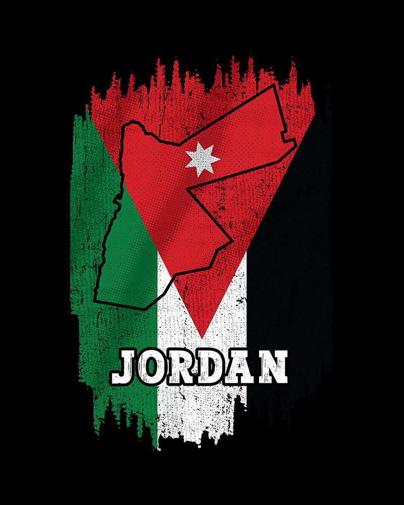 Drapeau et carte de Jordanie T-shirt unisexe