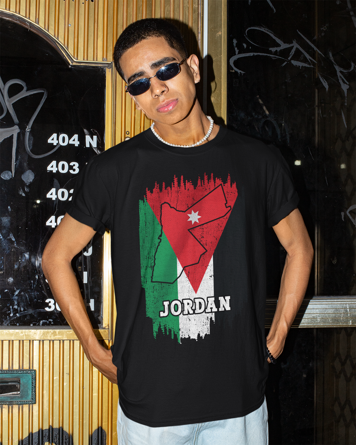 Drapeau et carte de Jordanie T-shirt unisexe