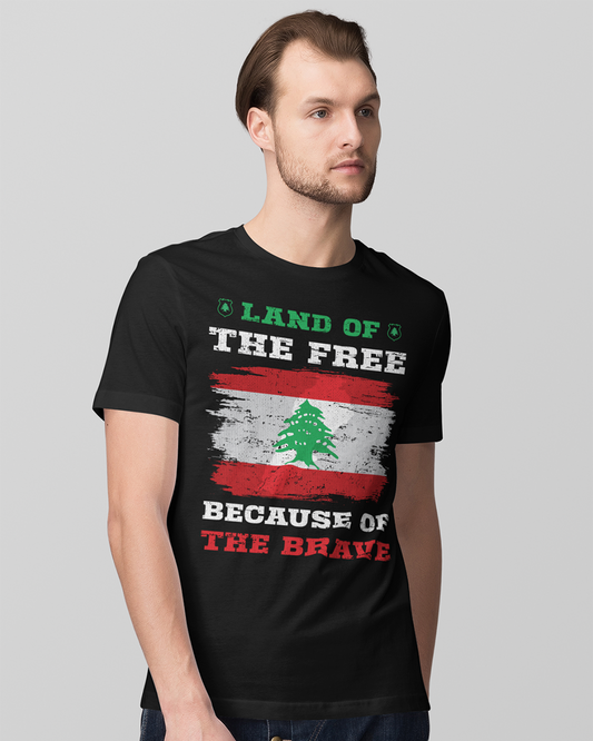 Land of the Free Because of the Brave - Lebanon Unisex T-shirt