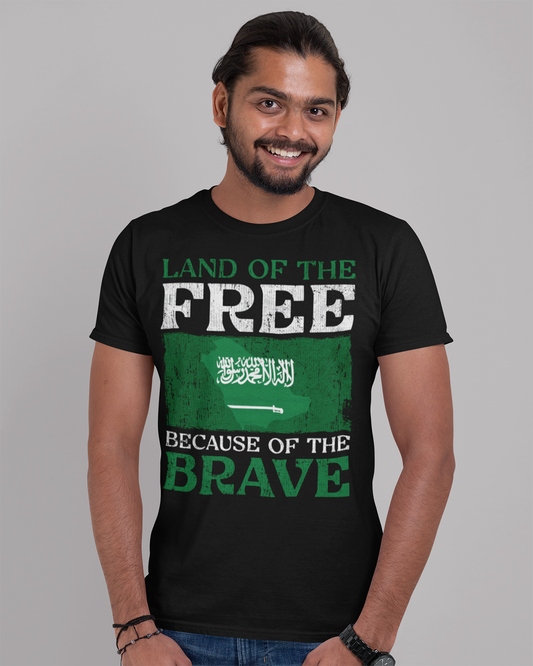 Land of the Free Because of the Brave - Saudi Arabia Unisex T-shirt