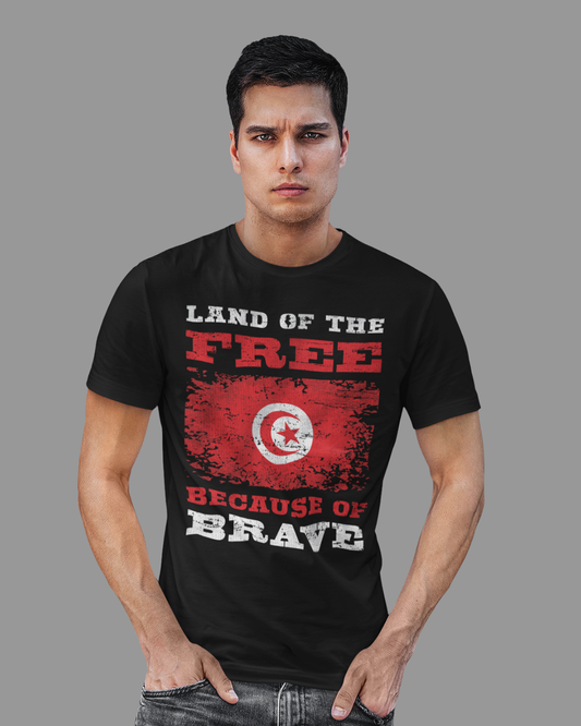 Land of the Free Because of the Brave V2 - Tunisia Unisex T-shirt