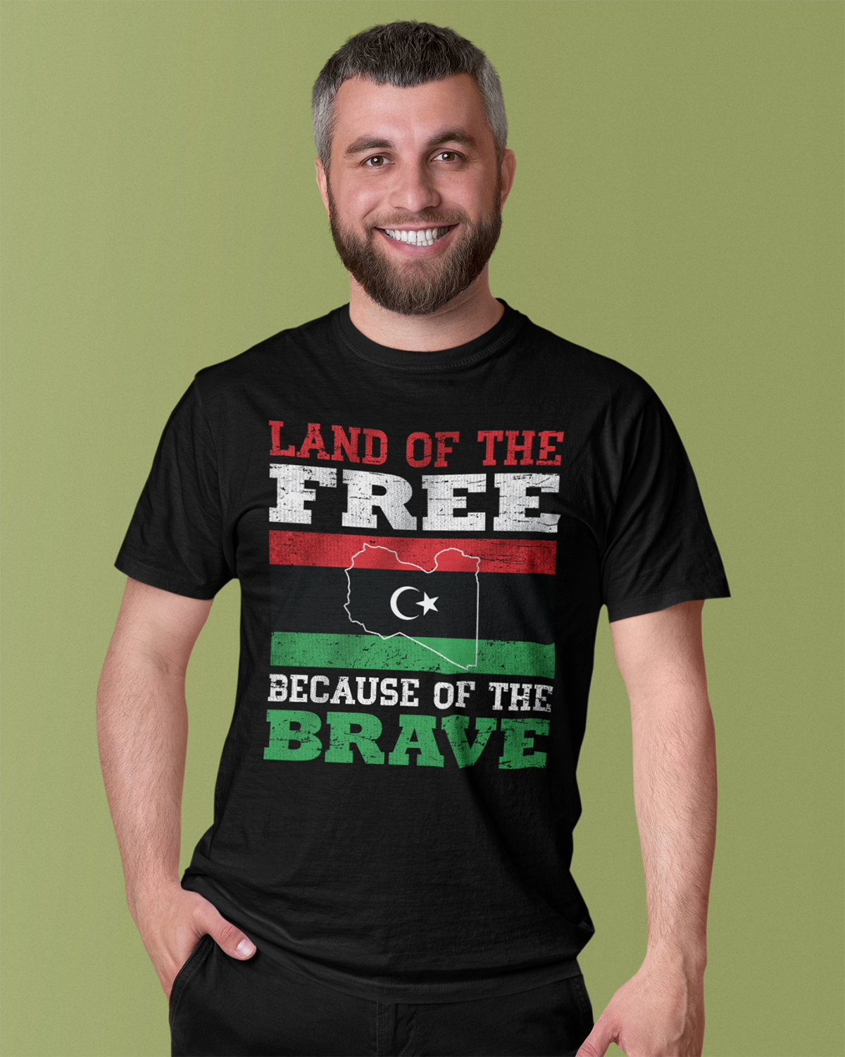 Land of the Free Because of the Brave - Libya Unisex T-shirt