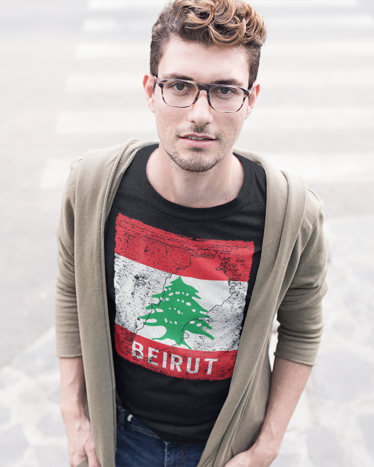 Lebanon Flag, Map & City - Beirut Unisex T-shirt