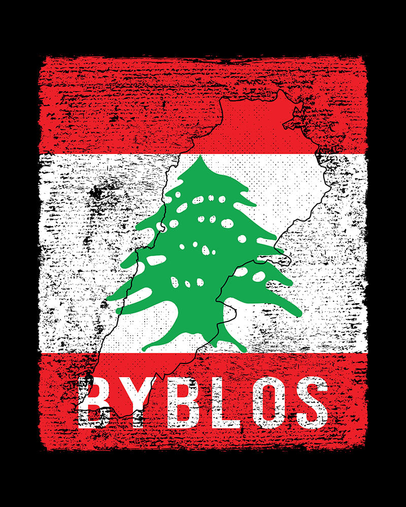 Lebanon Flag, Map & City - Byblos Unisex T-shirt